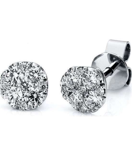 Oorstekers met diamanten oorbellen - 18K 750 / - wit goud - 0,68 ct. |  bol.com