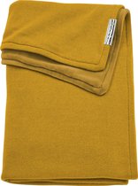Meyco Knit Basic met velvet wiegdeken - 75x100 cm - Okergeel