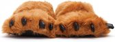 Dierenpoot pantoffels/sloffen beer voor volwassenen - Bruin - Maat 45/47