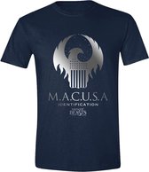 Fantastic Beasts - MACUSA Silver Mannen T-Shirt - Blauw - S