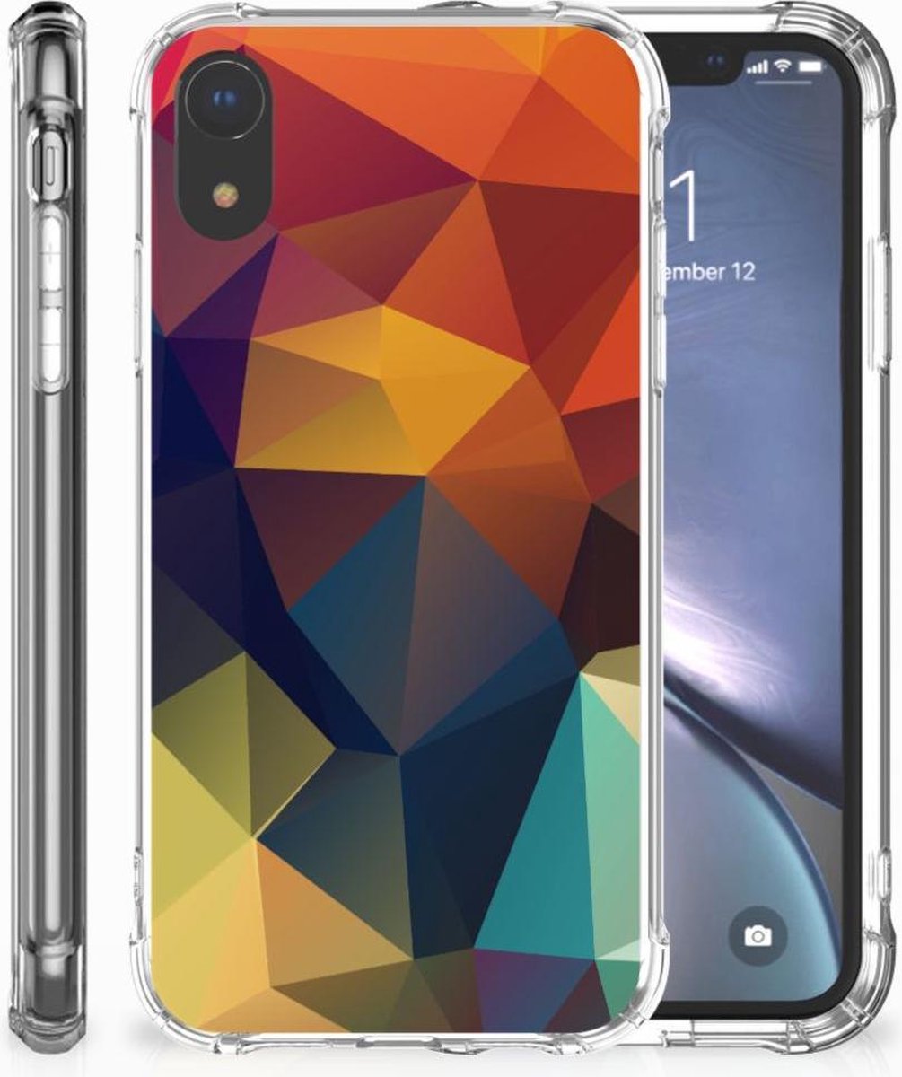 TPU Case Anti-Shock voor Apple iPhone Xr Shockproof Case Polygon Color