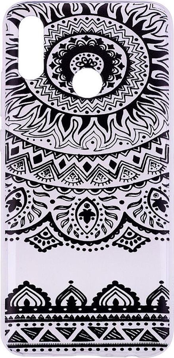 Shop4 - Huawei P Smart 2019 Hoesje - Zachte Back Case Mandala Zwart