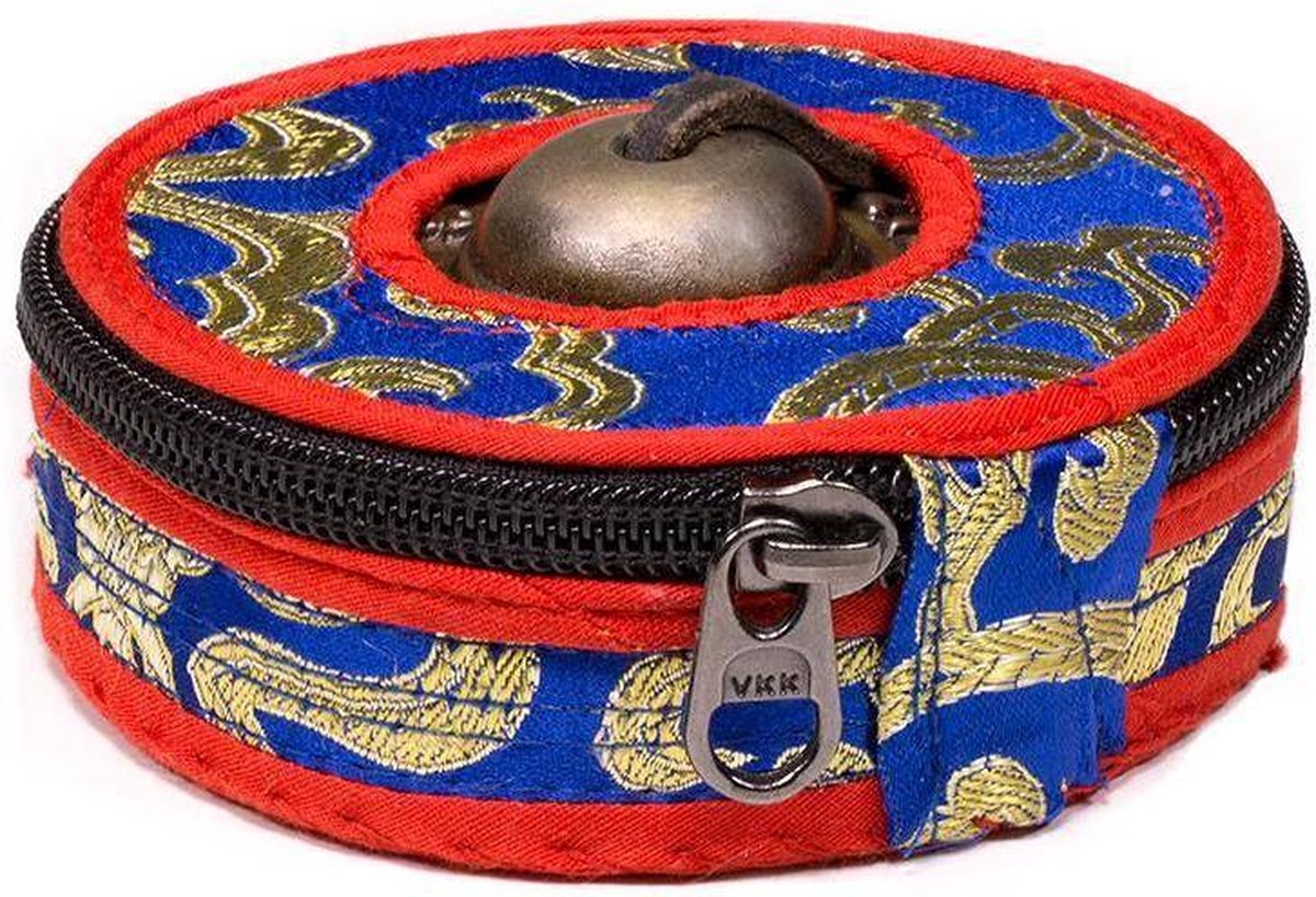 Yogi & Yogini naturals Hoesje voor Tingsha's blauw/rood/zwart Large (9 cm)