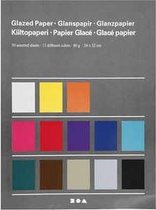 Glanspapier unikleurig, vel 24x32 cm, 80 gr, 50 vellen, diverse kleuren
