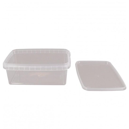 rechter server Weggelaten VOORDEELPAK: 5 Pakjes van Doorzichtige rechthoekige hard plastic voedsel  containers,... | bol.com