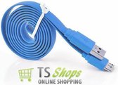 Micro USB 3.0 Kabel Datacable 1 meter Universeel Licht Blauw Light Blue