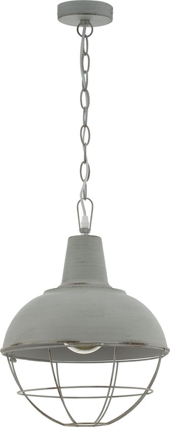 EGLO Cannington 1 - hanglamp - 1-lichts - E27 - grijs-patina