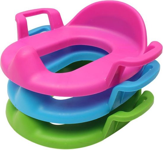 wc bril verkleiner toilettrainer verstelbaar met rugsteun en handvatten -  Roze | bol.com