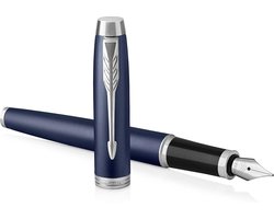 Parker IM-vulpen - medium punt - blauwe inkt - matblauw - incl. geschenkdoos