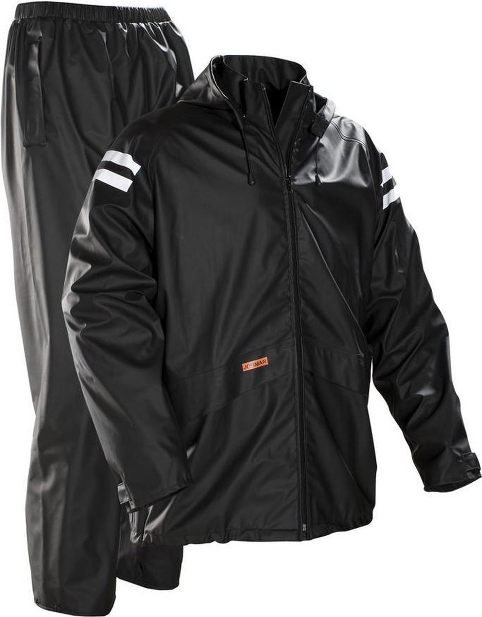 Jobman 6535 Rainsuit 65653558 - Zwart - XL