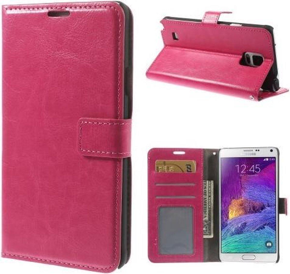 Cyclone wallet hoesje Geschikt voor: Samsung Galaxy Note 4 roze