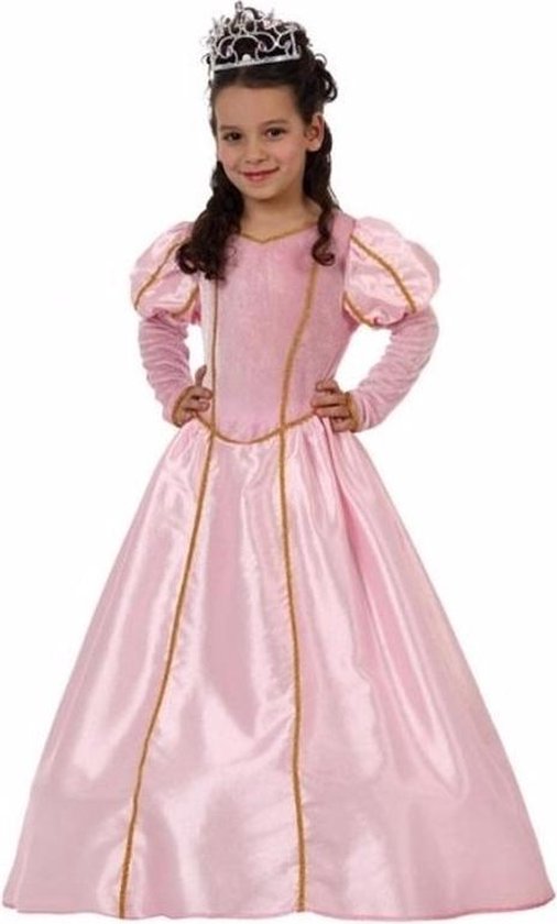 Lange roze prinsessen kleed / kostuum voor meisjes 140 (10-12 jaar)