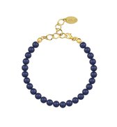 ARLIZI 1145 Parel Armband - Dames - 925 Zilver Verguld - 18 cm - 6 mm - Blauw