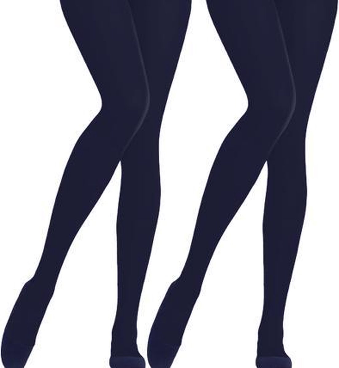 Panty - 2-Pack - Blikdicht 60 denier - Donkerblauw - Maat L/XL