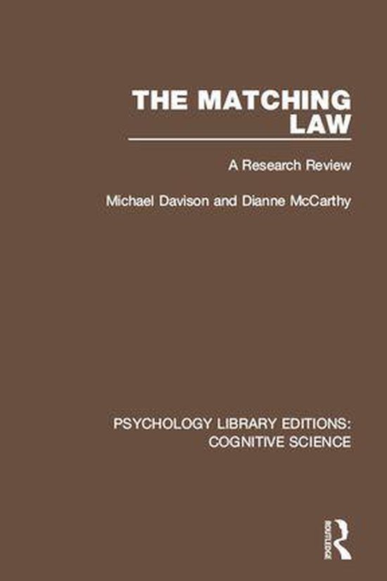 Psychology Library Editions: Cognitive Science - The Matchin ... - cover