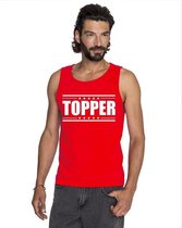 Toppers Rood Topper mouwloos shirt/ tanktop in rood met witte letters heren - Toppers dresscode kleding L