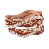 Fako Bijoux® - Bracelet wrap - Tressé - Beige