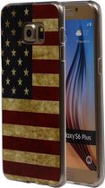 Amerikaanse Vlag TPU Cover Case voor Samsung Galaxy S6 Edge Plus Hoesje