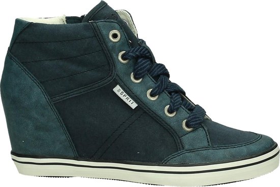 Esprit - 036ek1w112 - Sneaker met sleehak - Dames - Maat 42 - Blauw - Blue  | bol.com