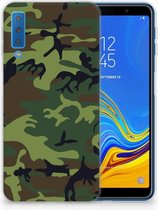 Geschikt voor Samsung Galaxy A7 (2018) TPU Hoesje Design Army Dark