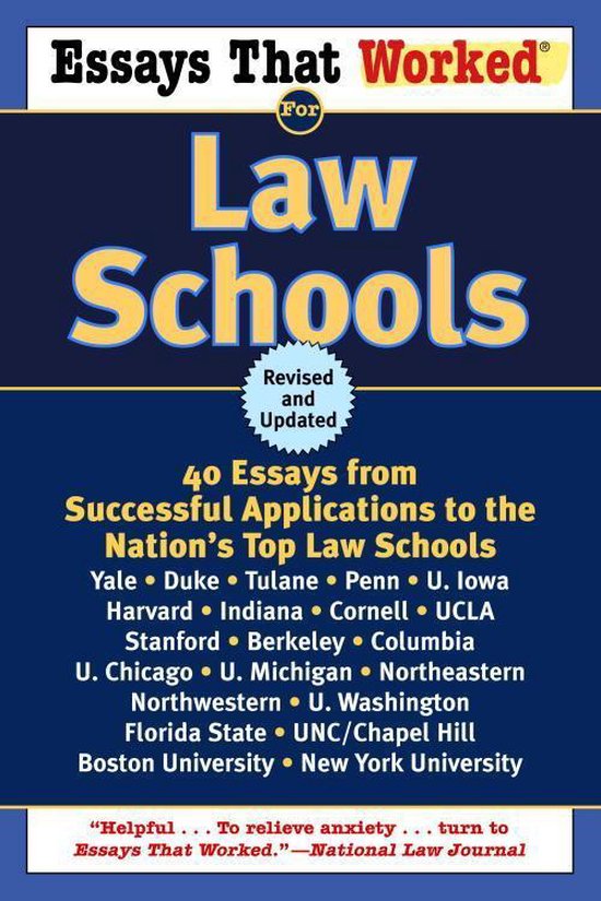 Essays That Worked for Law Schools (Revised) - cover