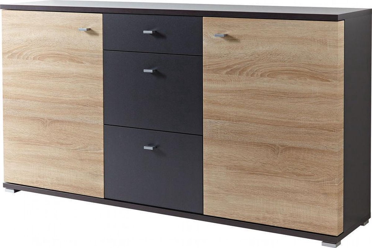 Germania Escala Dressoir Zwart Hout/Metaal