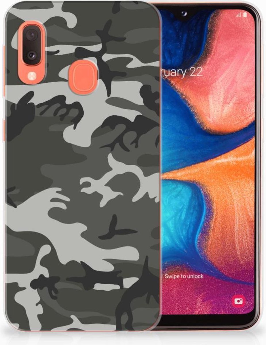 Back Cover voor Samsung Galaxy A20e TPU bumper Army Light