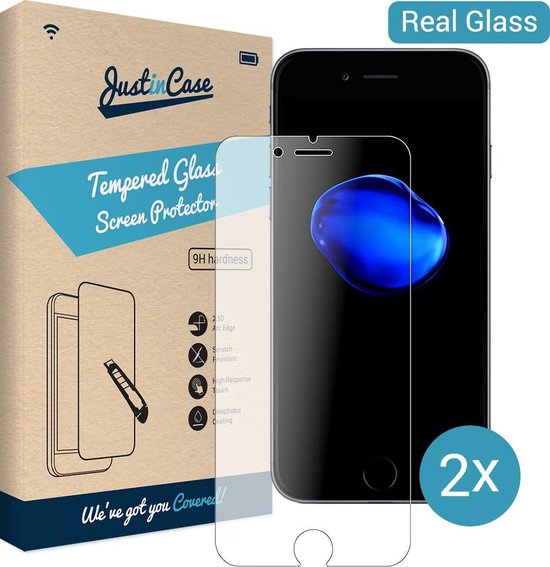 iPhone 7 / 8 screenprotector van gehard glas - 2 stuks - Just in Case
