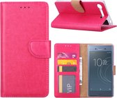 Xssive Hoesje voor Sony Xperia XZ1 Book Case - geschikt voor 3 pasjes - Pink