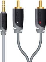 Sinox 1m 3.5mm/RCA 1m 3.5mm 2 x RCA Grijs audio kabel