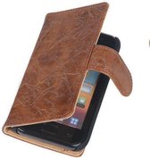Bestcases Vintage Bruin Book Cover Samsung Galaxy Core i8260