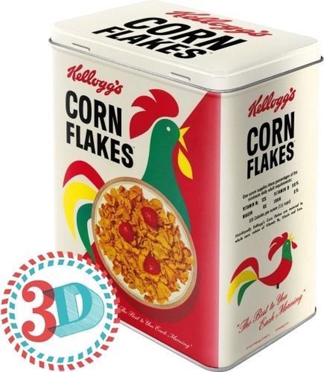 bol.com | Kellogg's Corn Flakes 3d blik L | Nostalgic Art