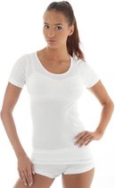 Brubeck Comfort | Dames Ondergoed Ondershirt Naadloos met Merino Wol - T-Shirt - Korte Mouw - Roomwit - L