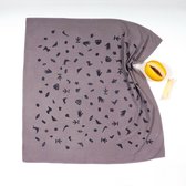 BORO*MINI hydrofiele doek XXL - Sunny grijs met print