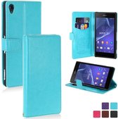 KDS Smooth wallet case hoesje Sony Xperia Z3 Compact blauw