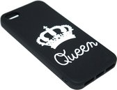 Queen hoesje siliconen zwart Geschikt voor iPhone 5/ 5S/ SE