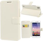 Smooth color wallet case hoesje Huawei Ascend P7 wit