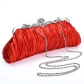 Klassiek Bruidstasje - Clutch - Rood | Bruid - Bruidsmeid - Bruidsmeisje  | Feest - Gelegenheid - Bruiloft - Kerst - Gala - Communie |