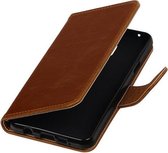 Bruin Pull-Up PU booktype wallet cover hoesje voor Samsung Galaxy A3 2015