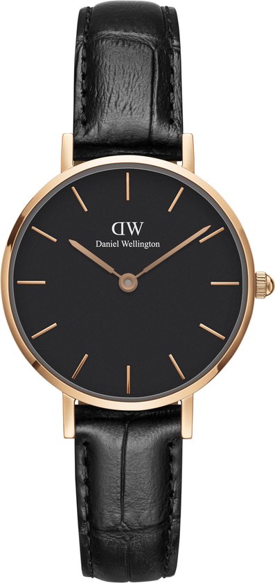 Daniel Wellington Petite Reading Black DW001001223 - Horloge - Leer - Zwart - Ø 28mm