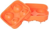 Cosy&Trendy IJsblokhouder - 4x XL ballen Ø 4,5 cm - silicone - Oranje