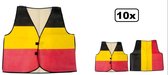 10x Supportersvest België zwart/geel/rood one size