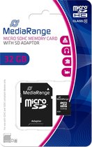 SD Micro SD Card 32GB MediaRange SD CL.10 inkl. Adapter