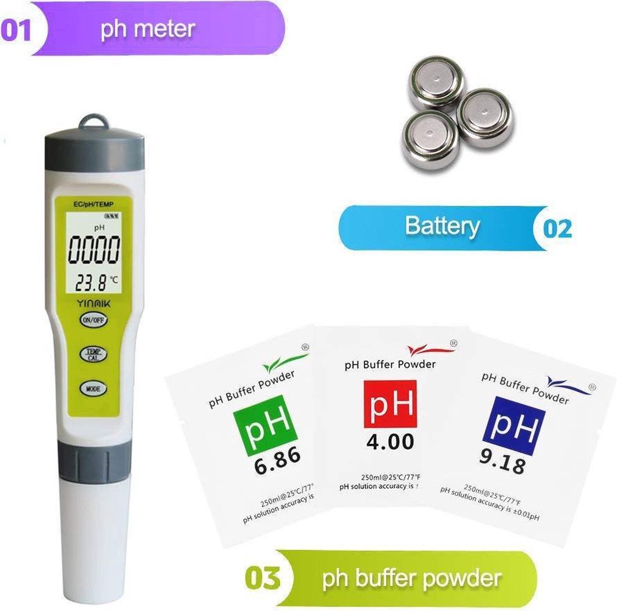 PH/EC Combo Meter ideaal voor kwekers