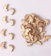 decoratie figuurtjes Voetjes - hout - 10 stuks