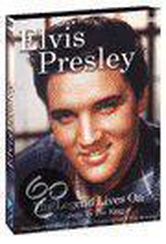Boek met Elvis Presley op de cover, met de tekst 'Elvis Presley 60 The Legend Lives On'.