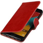 Zakelijke Book Case Telefoonhoesje Geschikt voor de Samsung Galaxy A7 (2016) A710F - Portemonnee Hoesje - Pasjeshouder Wallet Case - Rood