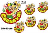 6x Raamsticker Adhesive Muzikant trombone 35x40 cm