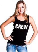 Crew tekst singlet shirt/ tanktop zwart dames XL