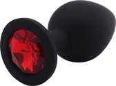 Banoch - Buttplug Penumbra Red Medium– Siliconen buttplug Zwart - kristal - Rood
